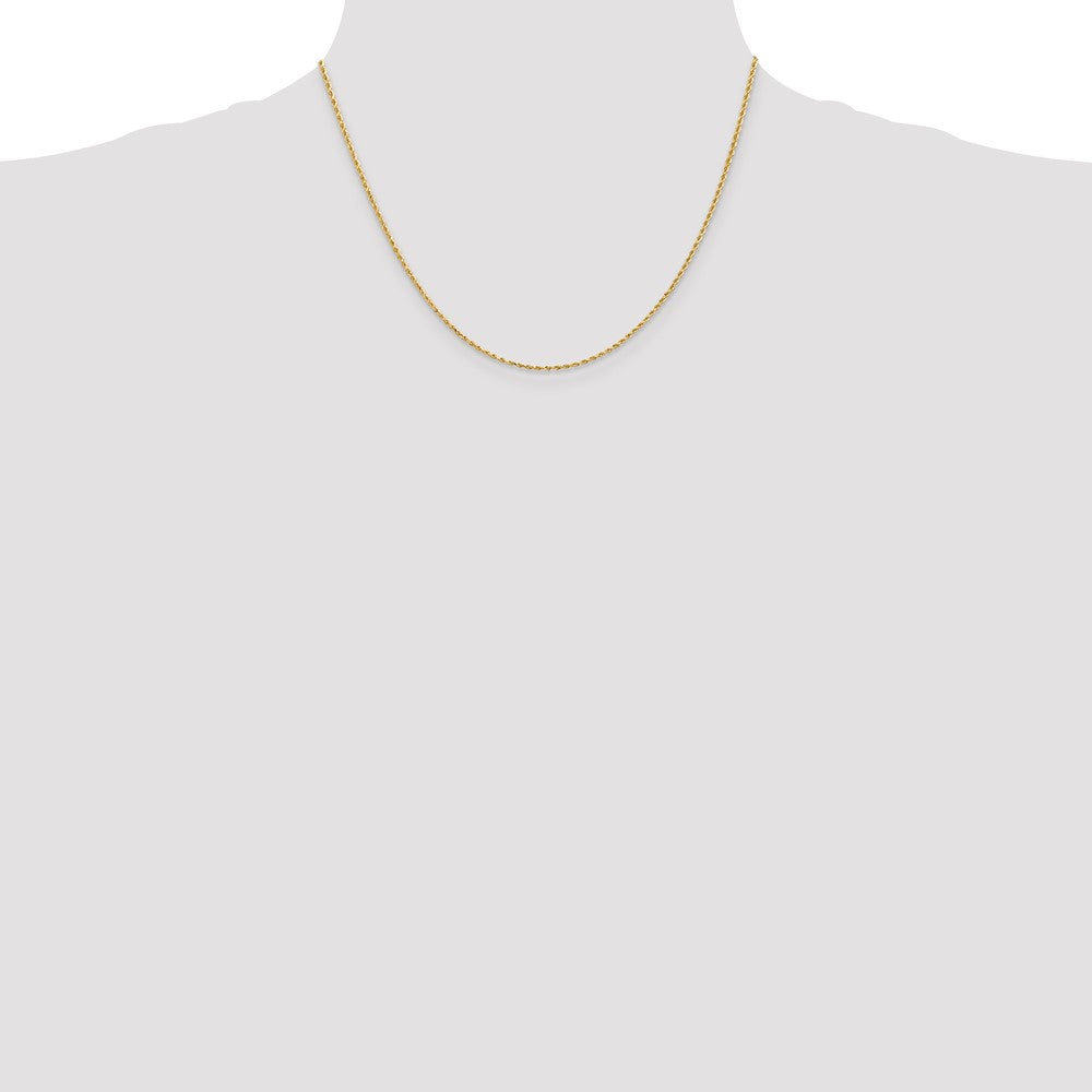 14k Yellow Gold 1.5mm Diamond-cut Rope with Lobster Clasp Chain Necklace