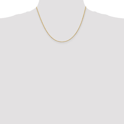 14k Yellow Gold 1.5mm Diamond-cut Rope with Lobster Clasp Chain Necklace