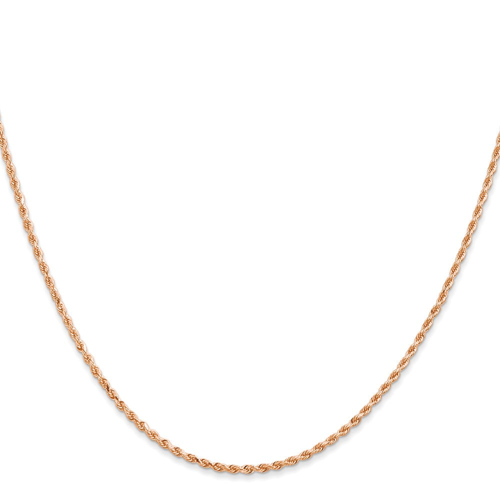14k Rose Gold 1.5mm Diamond-cut Rope with Lobster Clasp Chain Children's Necklace