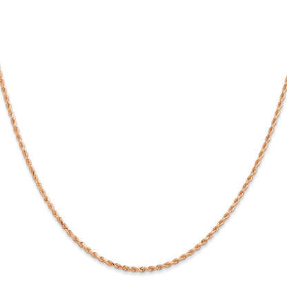 14k Rose Gold 1.5mm Diamond-cut Rope with Lobster Clasp Chain Children's Necklace