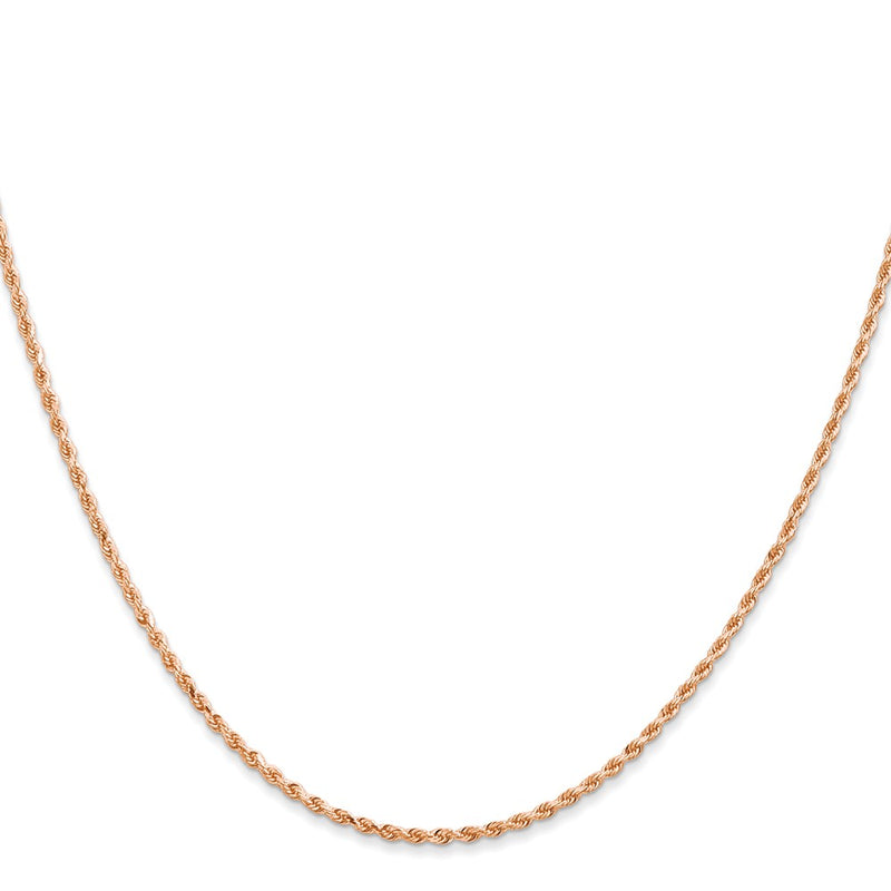 14k Rose Gold 1.5mm Diamond-cut Rope with Lobster Clasp Chain Children's Necklace