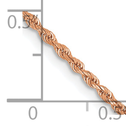 14k Rose Gold 14 inch 1.5mm Diamond-cut Rope with Lobster Clasp Chain
