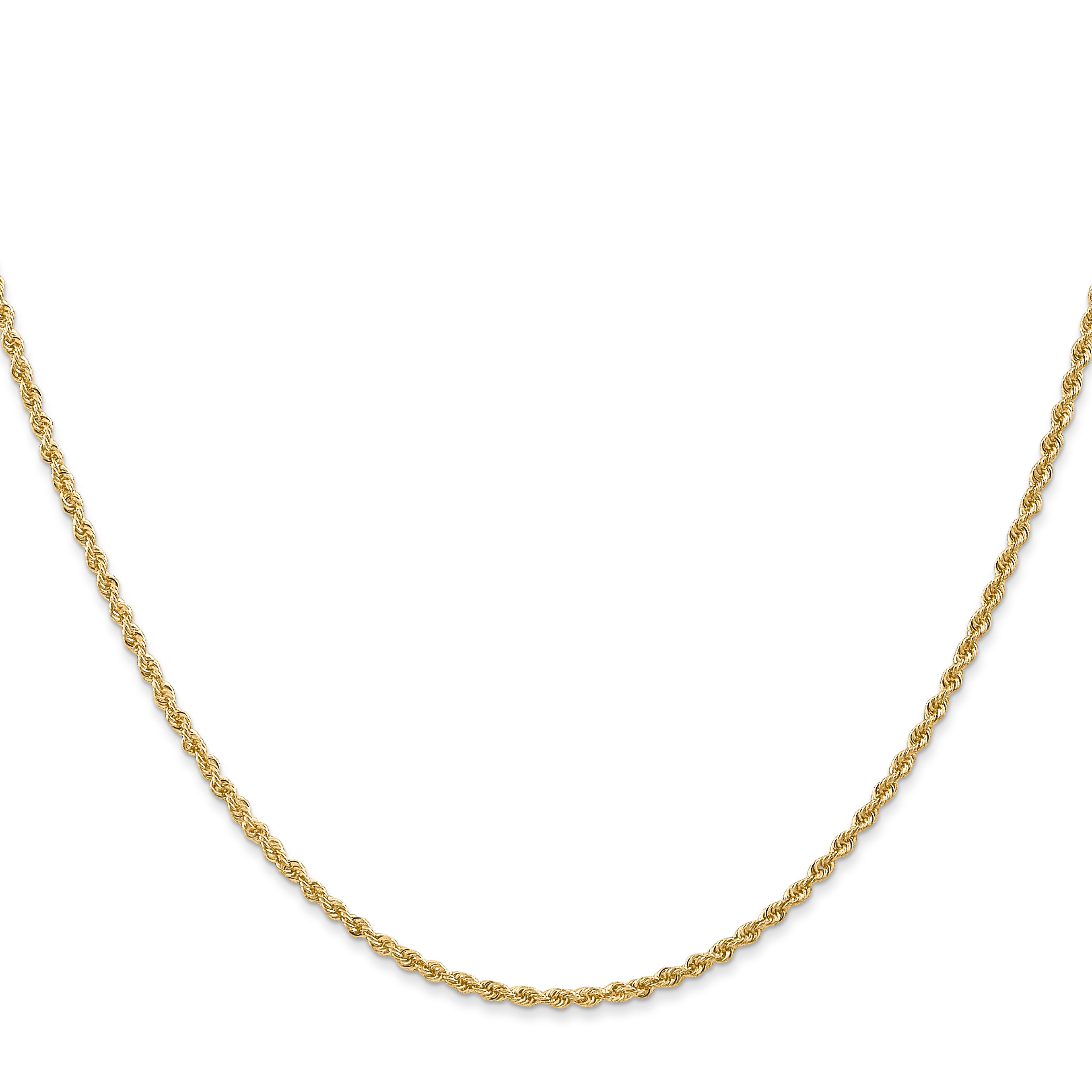 14k Yellow Gold 14 inch 1.5mm Regular Rope with Lobster Clasp Chain