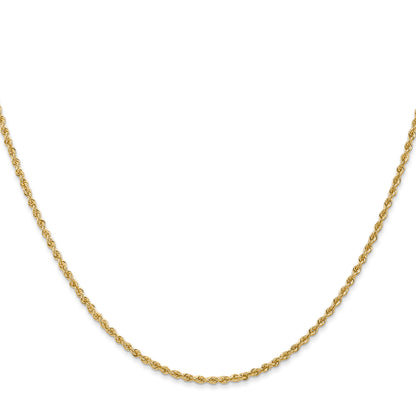 14k Yellow Gold 14 inch 1.5mm Regular Rope with Lobster Clasp Chain