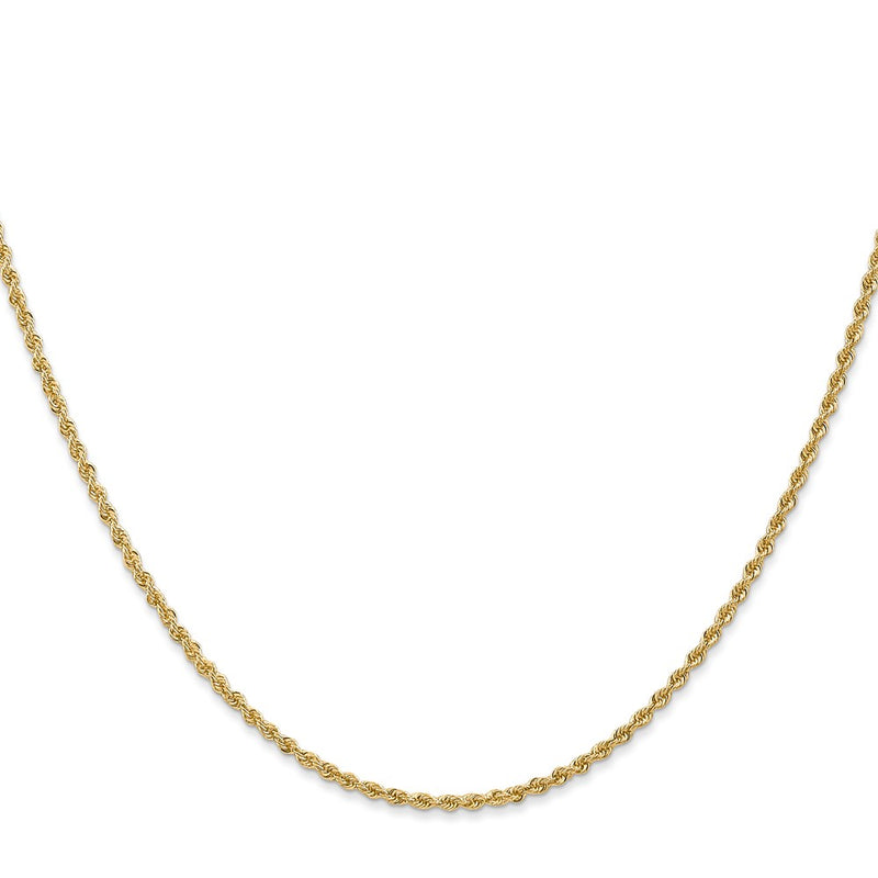 14k Yellow Gold 26 inch 1.5mm Regular Rope with Lobster Clasp Chain Necklace