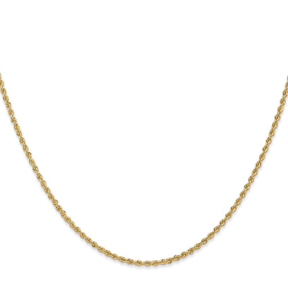 14k Yellow Gold 1.5mm Regular Rope with Lobster Clasp Chain Necklace