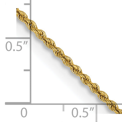14k Yellow Gold 14 inch 1.5mm Regular Rope with Lobster Clasp Chain