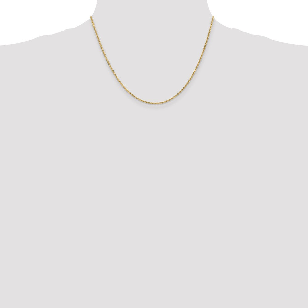 14k Yellow Gold 1.5mm Regular Rope with Lobster Clasp Chain Necklace
