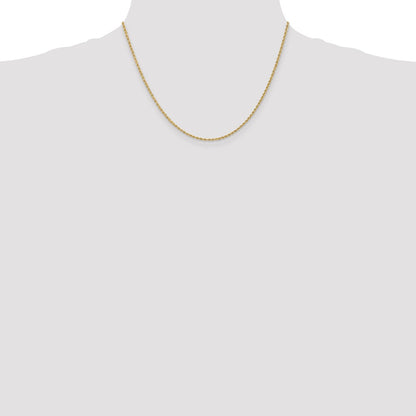 14k Yellow Gold 1.5mm Regular Rope with Lobster Clasp Chain Necklace