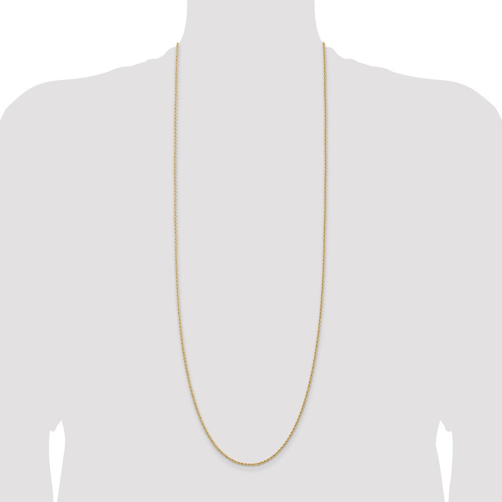 14k Yellow Gold 36 inch 1.5mm Regular Rope with Lobster Clasp Chain Necklace