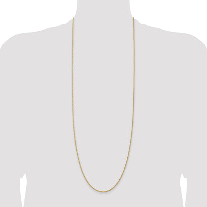 14k Yellow Gold 36 inch 1.5mm Regular Rope with Lobster Clasp Chain Necklace