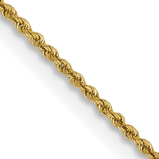 14k Yellow Gold 14 inch 1.5mm Regular Rope with Lobster Clasp Chain