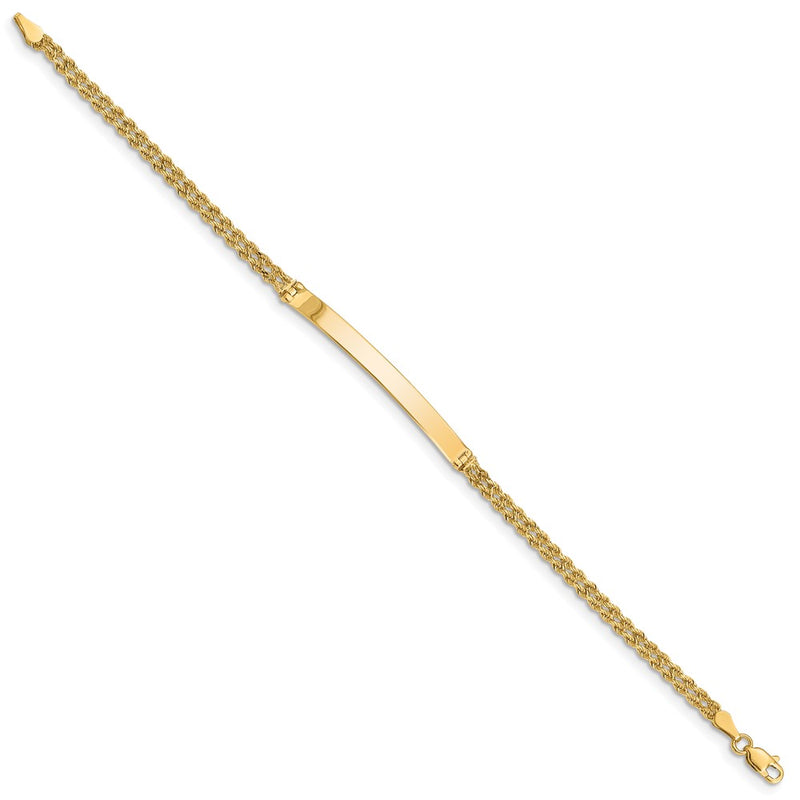 14k Yellow Gold Two Strand Rope ID Bracelet