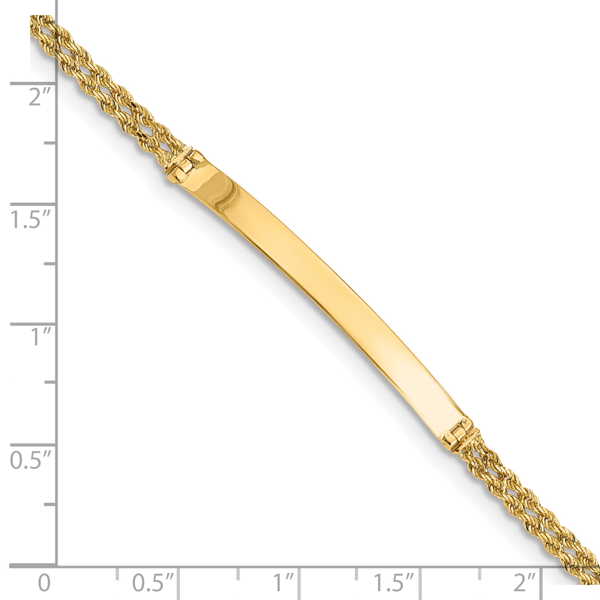 14k Yellow Gold Two Strand Rope ID Bracelet