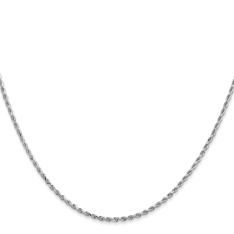 14k White Gold 1.5mm Diamond-cut Rope with Lobster Clasp Chain Children's Necklace