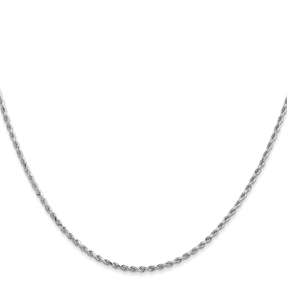 14k White Gold 26 inch 1.5mm Diamond-cut Rope with Lobster Clasp Chain Necklace