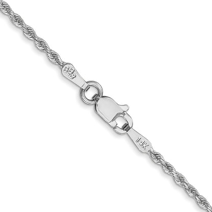 14k White Gold 26 inch 1.5mm Diamond-cut Rope with Lobster Clasp Chain Necklace