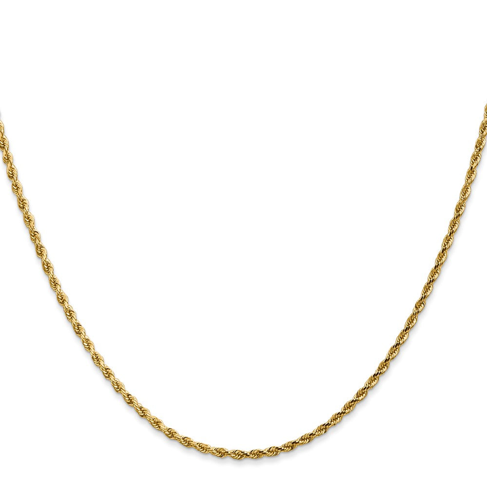 14k Yellow Gold 36 inch 1.75mm Diamond-cut Rope with Lobster Clasp Chain Necklace