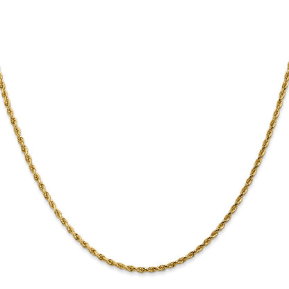 14k Yellow Gold 36 inch 1.75mm Diamond-cut Rope with Lobster Clasp Chain Necklace