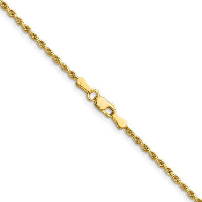 14k Yellow Gold 36 inch 1.75mm Diamond-cut Rope with Lobster Clasp Chain Necklace