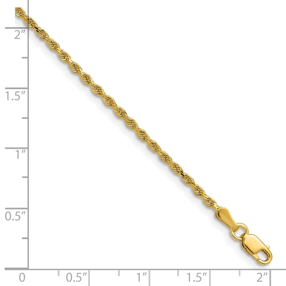 14k Yellow Gold 36 inch 1.75mm Diamond-cut Rope with Lobster Clasp Chain Necklace
