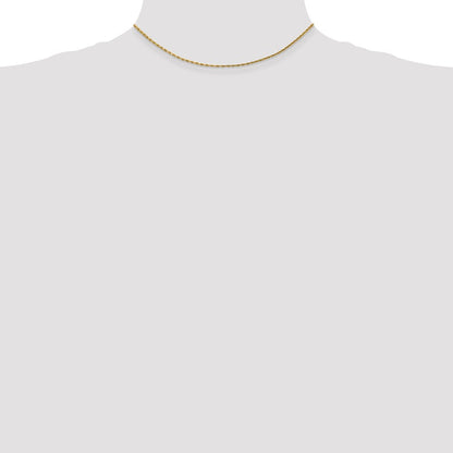 14k Yellow Gold 1.75mm Diamond-cut Rope with Lobster Clasp Chain Children's Necklace