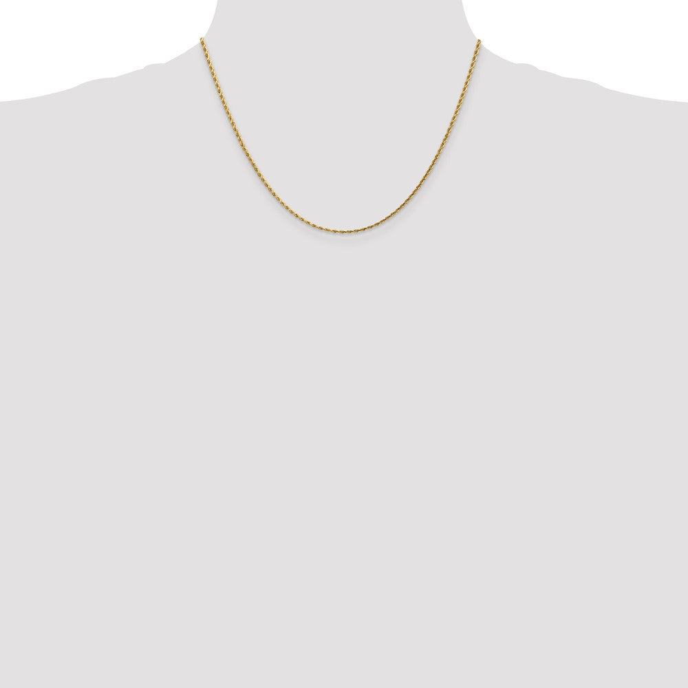 14k Yellow Gold 1.75mm Diamond-cut Rope with Lobster Clasp Chain Necklace