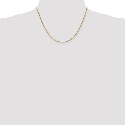 14k Yellow Gold 1.75mm Diamond-cut Rope with Lobster Clasp Chain Necklace
