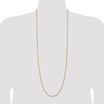 14k Yellow Gold 36 inch 1.75mm Diamond-cut Rope with Lobster Clasp Chain Necklace