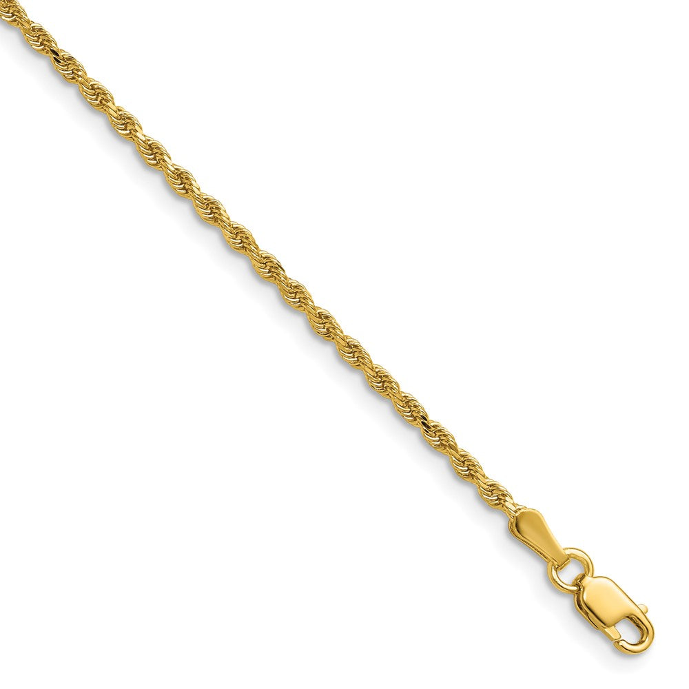 14k Yellow Gold 36 inch 1.75mm Diamond-cut Rope with Lobster Clasp Chain Necklace