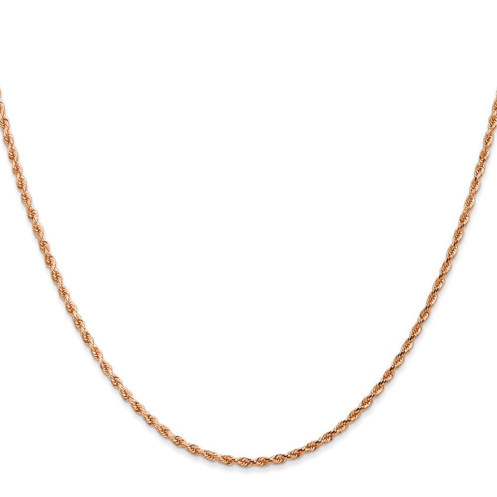 14k Rose Gold 1.75mm Diamond-cut Rope with Lobster Clasp Chain Necklace