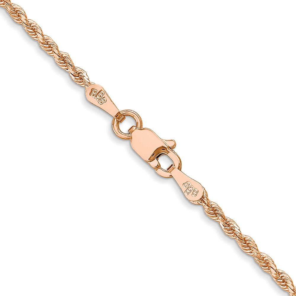 14k Rose Gold 1.75mm Diamond-cut Rope with Lobster Clasp Chain Necklace