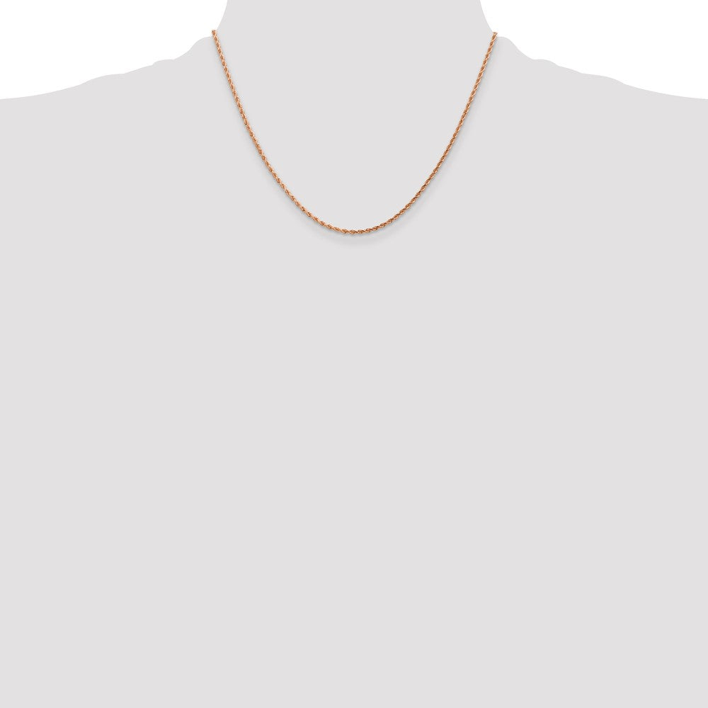 14k Rose Gold 1.75mm Diamond-cut Rope with Lobster Clasp Chain Necklace