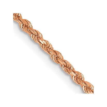 14k Rose Gold 1.75mm Diamond-cut Rope with Lobster Clasp Chain Necklace