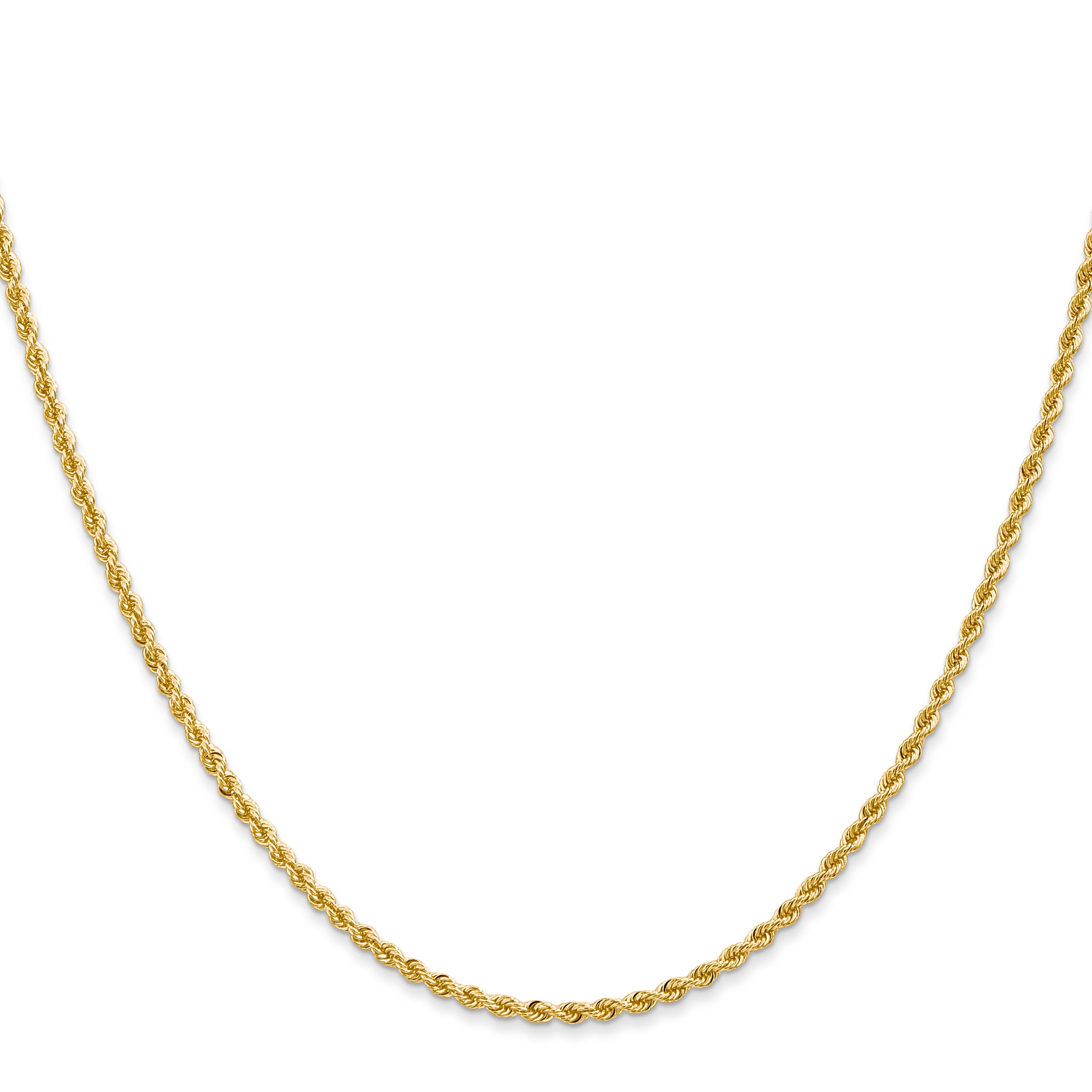 14k Yellow Gold 14 inch 2mm Regular Rope with Lobster Clasp Chain