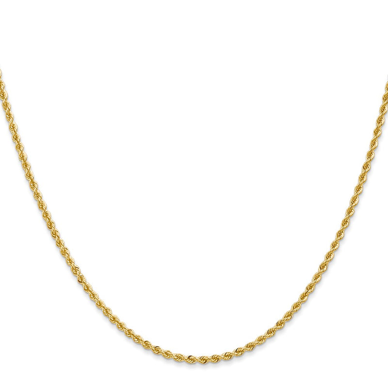 14k Yellow Gold 2mm Regular Rope with Lobster Clasp Chain Children's Necklace