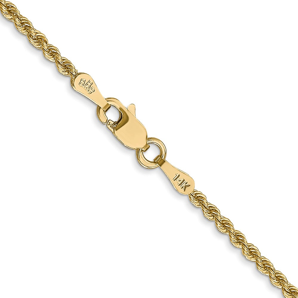 14k Yellow Gold 36 inch 2mm Regular Rope with Lobster Clasp Chain Necklace