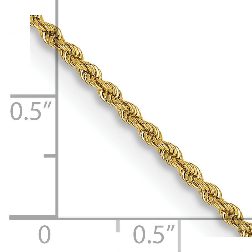 14k Yellow Gold 14 inch 2mm Regular Rope with Lobster Clasp Chain