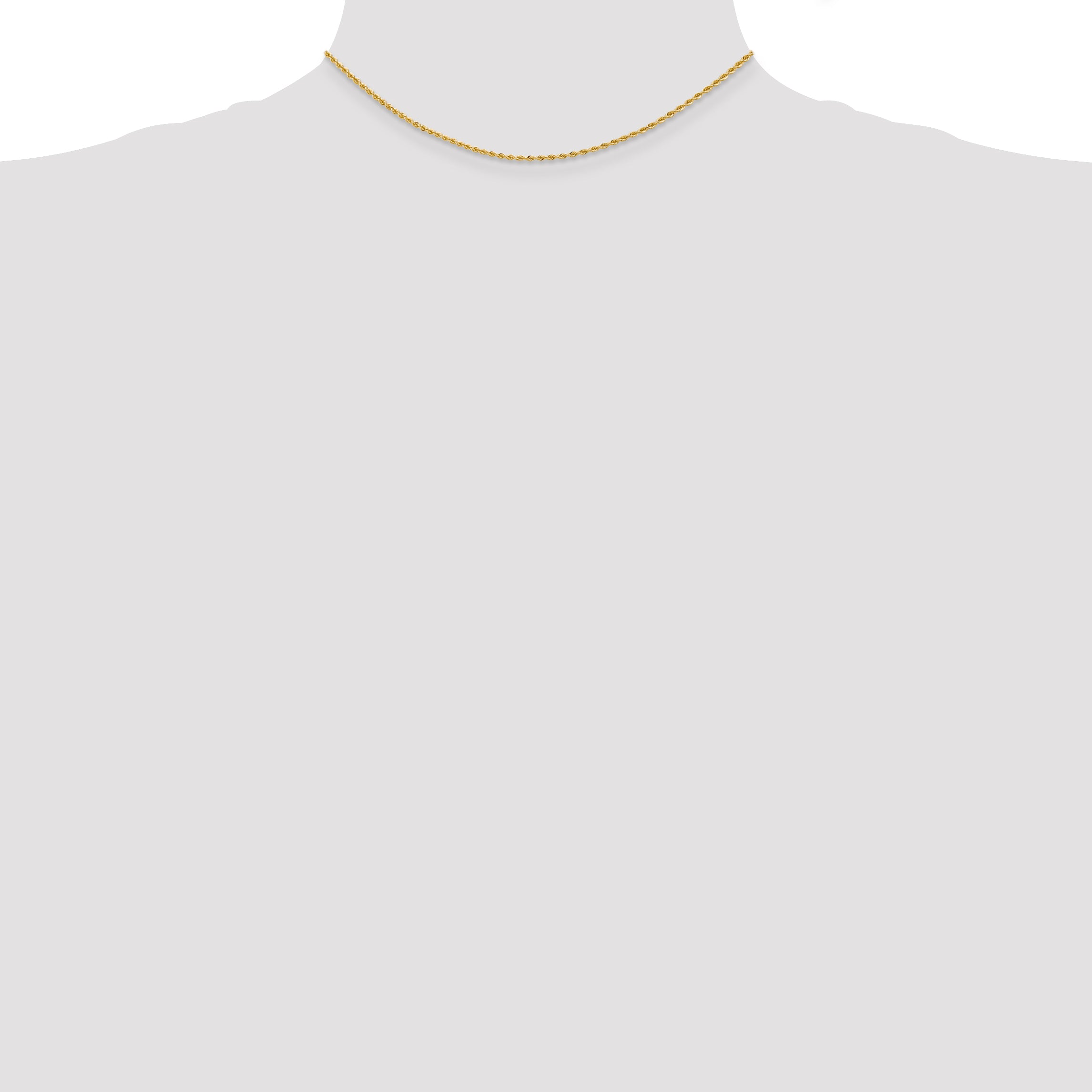 14k Yellow Gold 14 inch 2mm Regular Rope with Lobster Clasp Chain