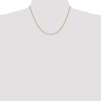 14k Yellow Gold 2mm Regular Rope with Lobster Clasp Chain Necklace
