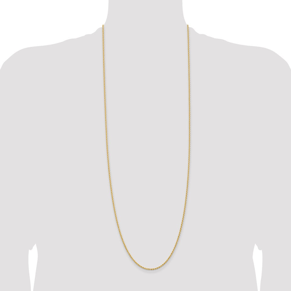 14k Yellow Gold 36 inch 2mm Regular Rope with Lobster Clasp Chain Necklace