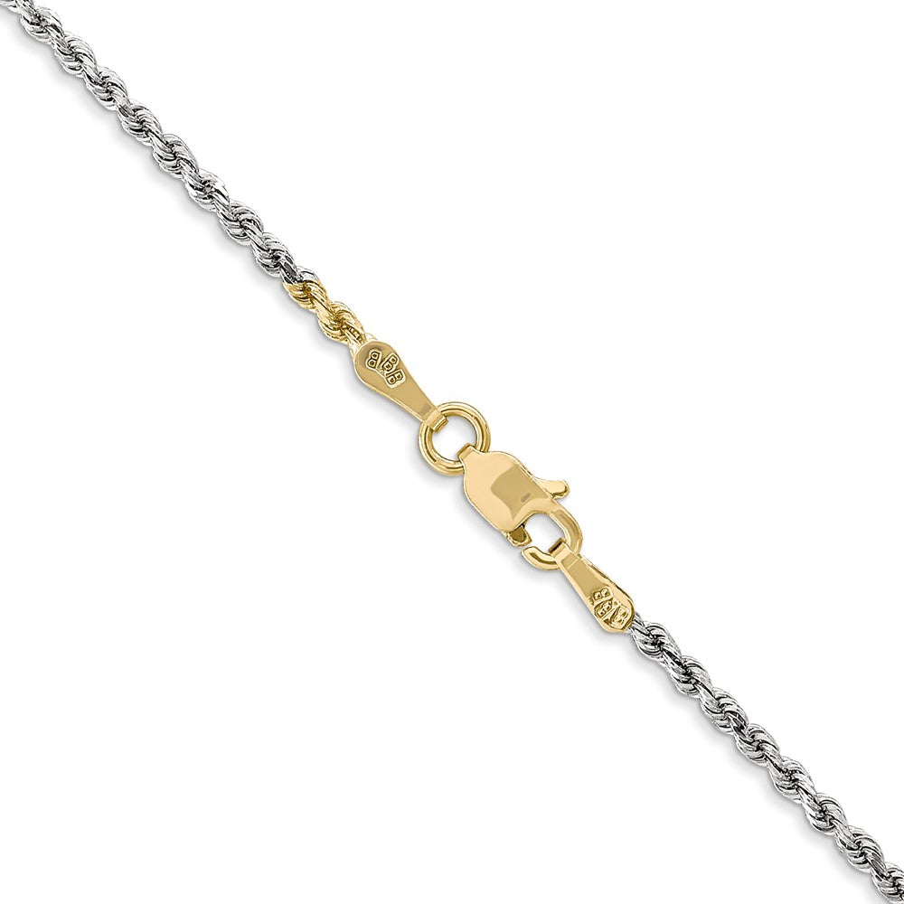 14k Tri-Color Tri-colored 24 inch 1.75mm Diamond-cut Rope with Lobster Clasp Chain Necklace