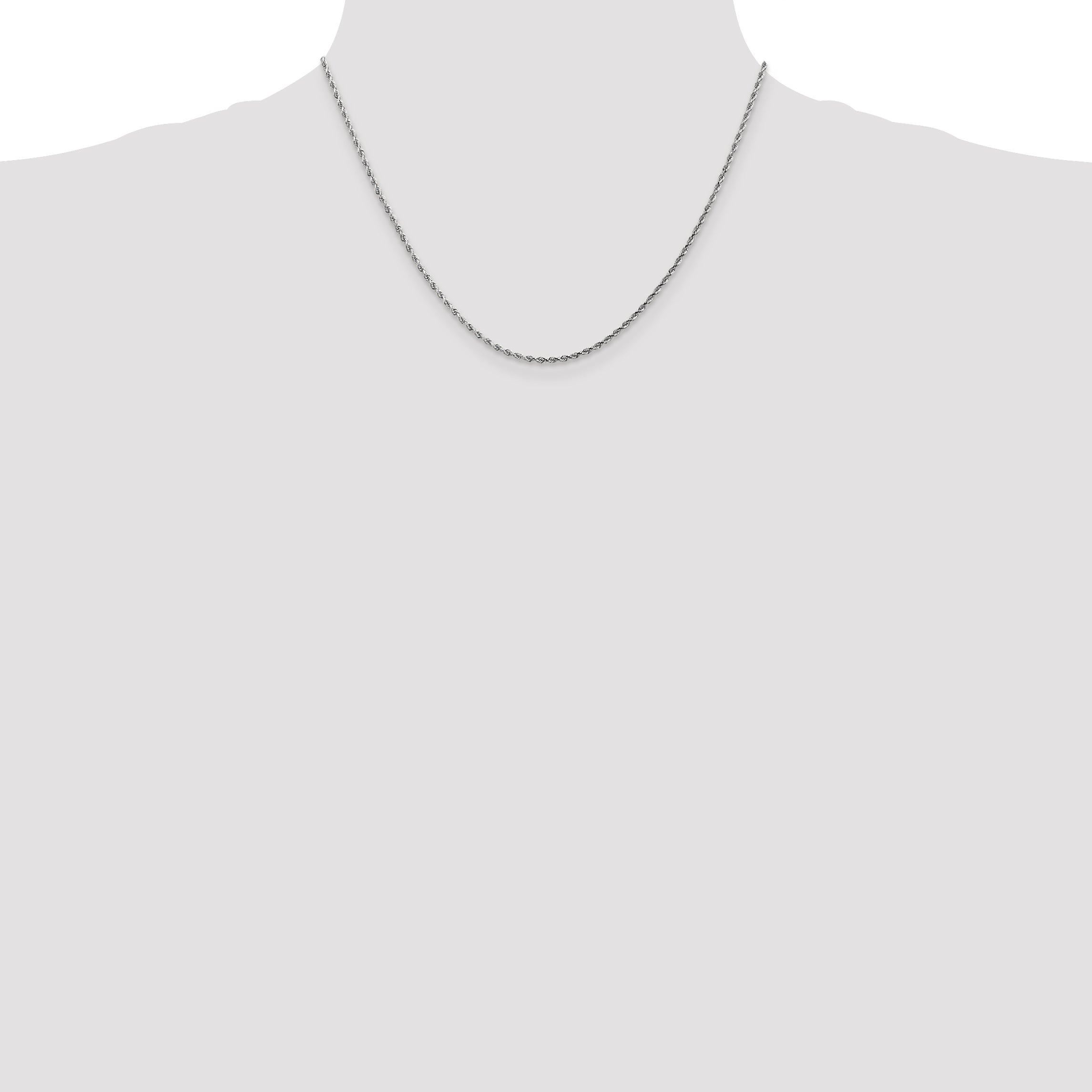 10K White Gold 1.75mm Diamond-Cut Rope Chain