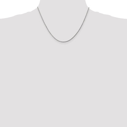 10K White Gold 1.75mm Diamond-Cut Rope Chain