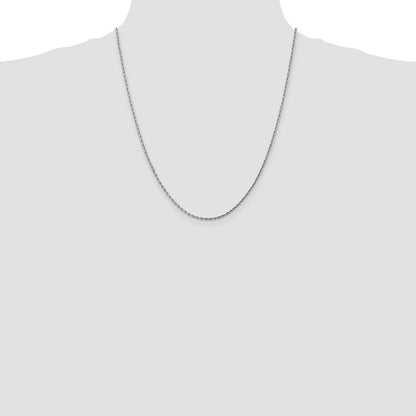10K White Gold 1.75mm Diamond-Cut Rope Chain