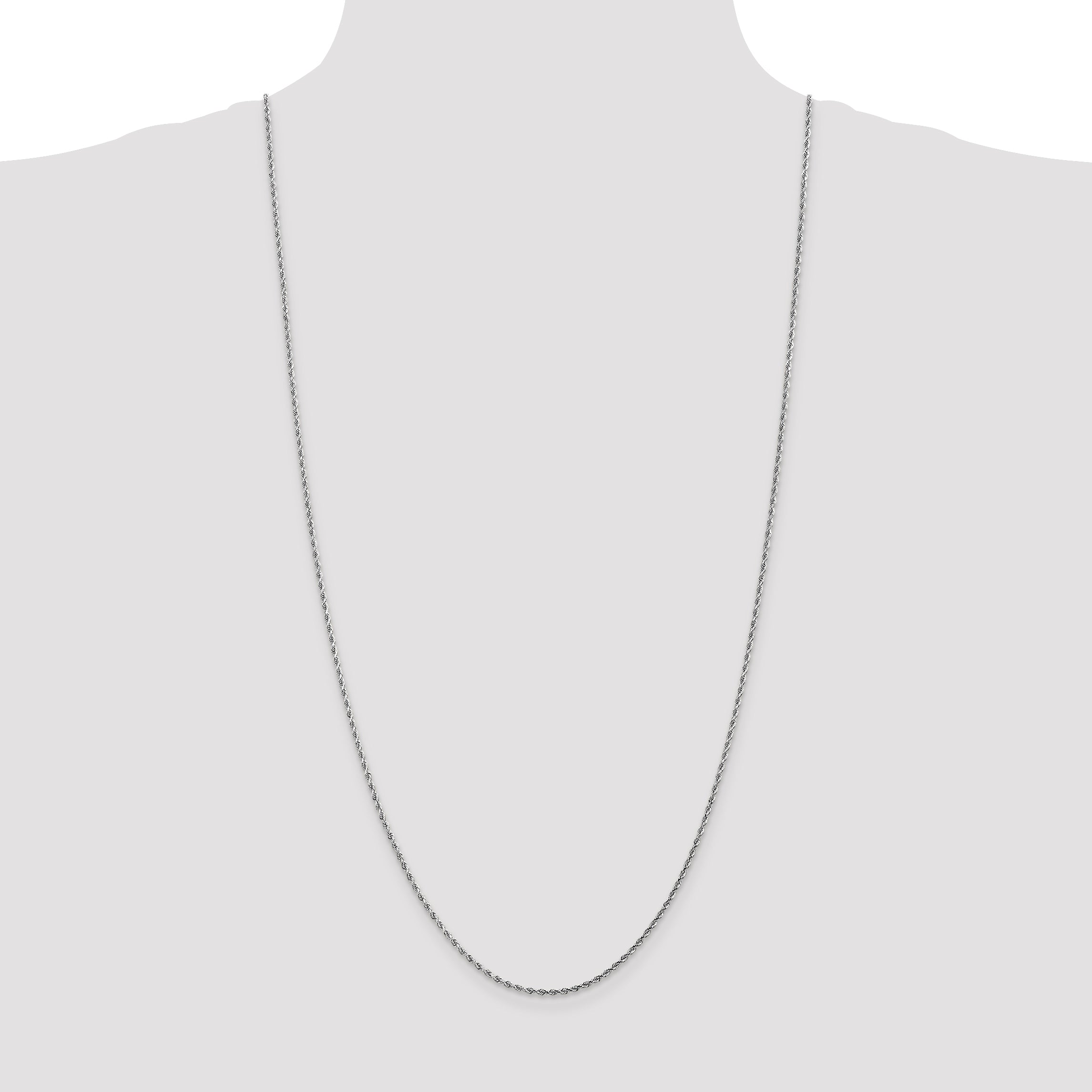 10K White Gold 1.75mm Diamond-Cut Rope Chain