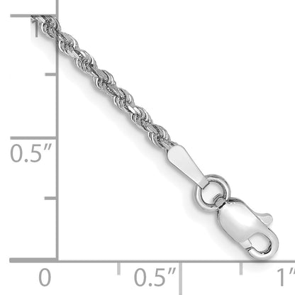 10K White Gold 1.75mm Diamond-Cut Rope Chain