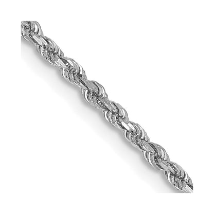 14k White Gold 28 inch 1.75mm Diamond-cut Rope with Lobster Clasp Chain Necklace
