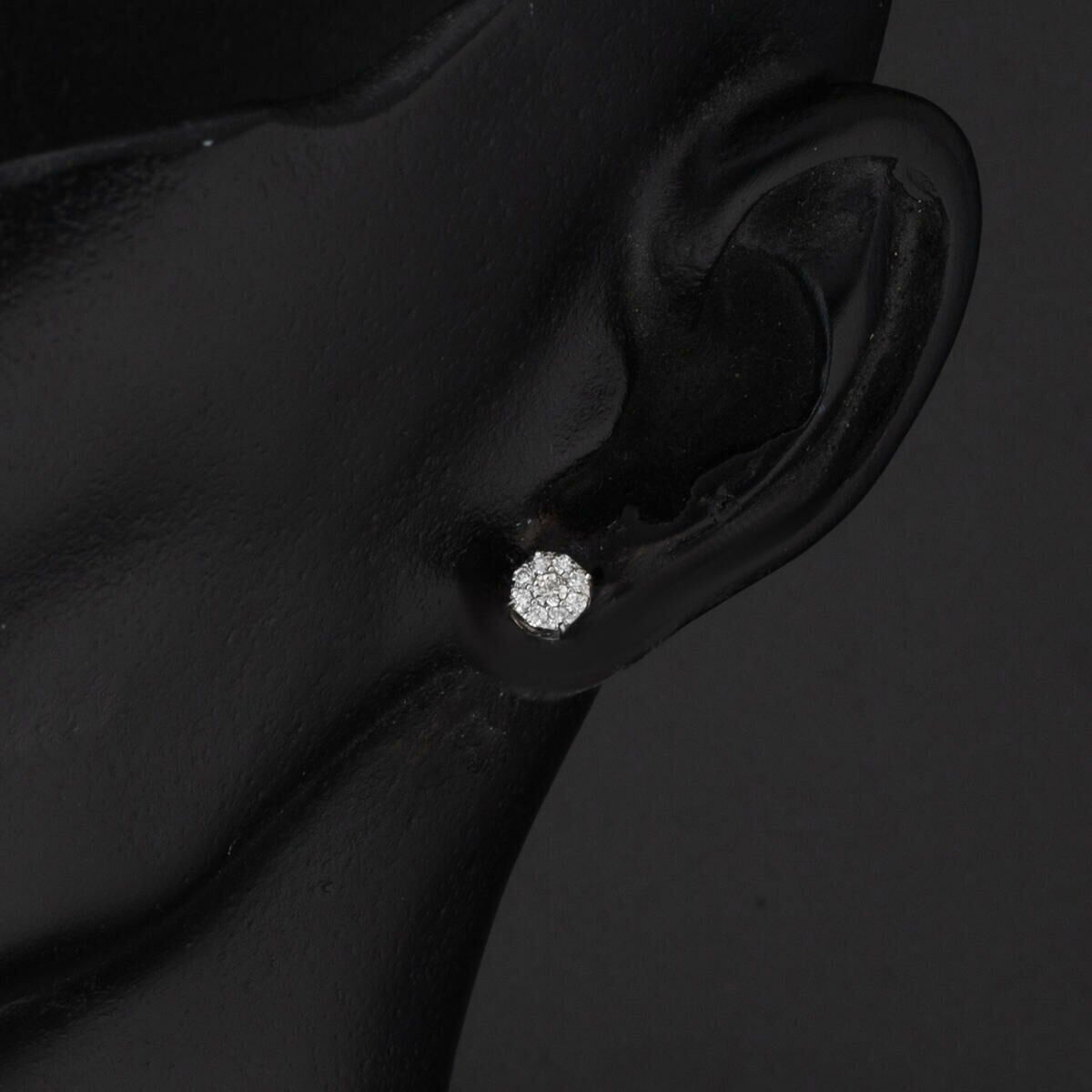 14K White Gold Coronet Diamond Earrings