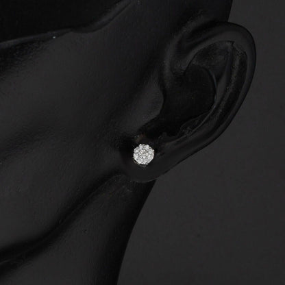 14K White Gold Coronet Diamond Earrings
